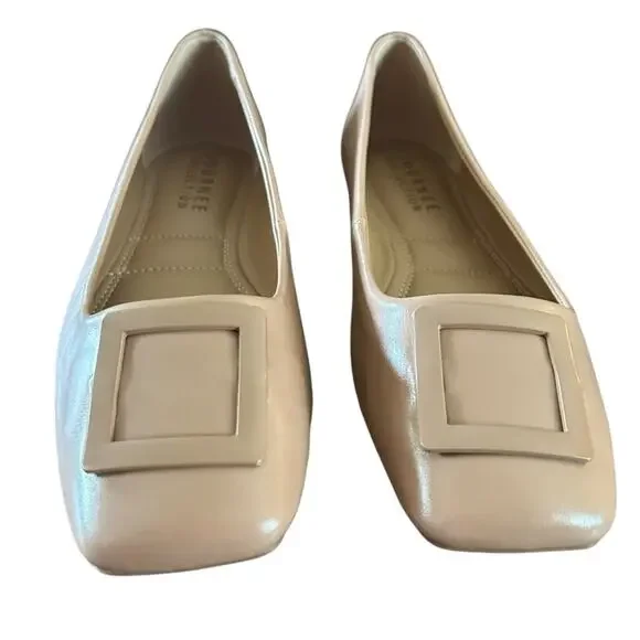 Journee Collection Zimia Buckled Ballet Flats Square Toe Minimalist NEW 8.5 - Picture 3 of 10